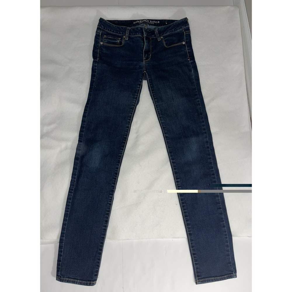 American Eagle Womens Jeans Size 4 Reg Dark Wash Denim Straight Leg Pockets